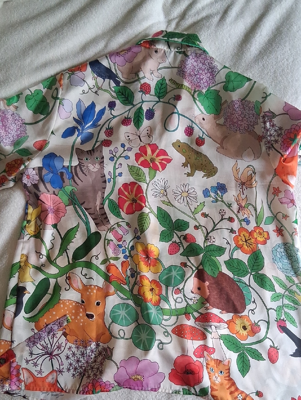 Karen Mabon Pajama Set Size Small Short Sleeve Summer Garden - Picture 6 of 11